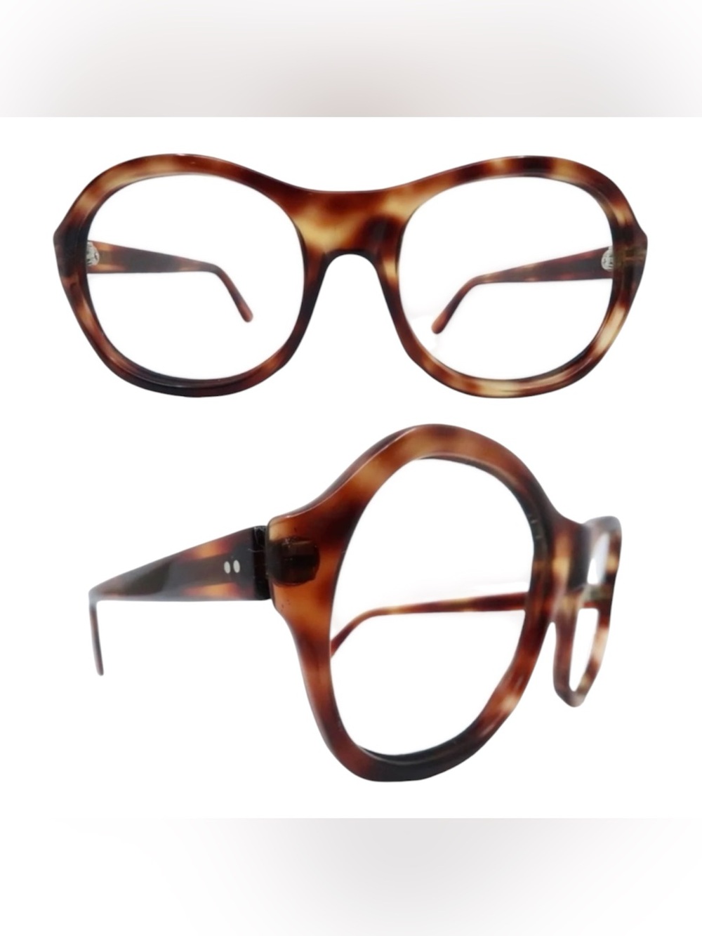 Vintage 1970s‎ Brown Tortoiseshell Eyeglasses Frames, Unisex, Deadstock/Unworn